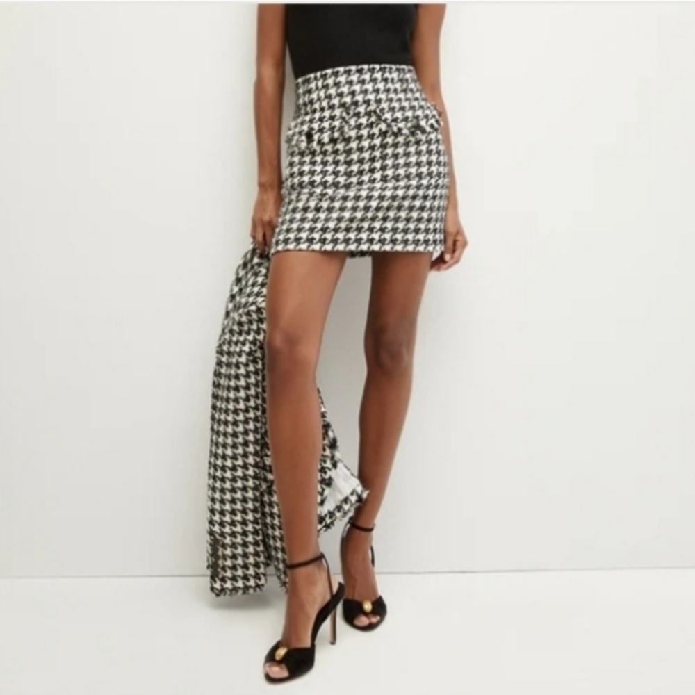 Veronica Beard Adriel Brown Black Houndstooth Mini Size 0